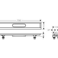 Hansgrohe RainDrain 56011180 Монтажный набор для внешней части душевого трапа 700 мм