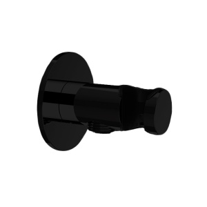 Almar Round E095037.MB Подключение для душевого шланга с держателем душа (чёрный матовый)