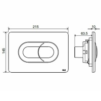OLI Salina 640097 - Накладная панель смыва для унитаза | пневматический смыв (чёрный матовый | хром)