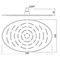 Jaquar Maze OHS-BCH-1635 Верхний душ 340*220 мм (чёрный хром)