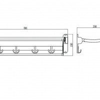 Savol S-009099 Полка для полотенец откидная 600 мм (хром)