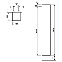 Laufen Kartell by 4.0815.2.033.635.1 Шкаф-пенал высокий DX (оранжевый)