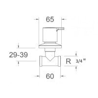 Ramon Soler BLAUTHERM 94073/4X1 Запорный вентиль 3/4" (хром)