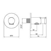Almar Round E095037.CO Подключение для душевого шланга с держателем душа (медь шлифованная)