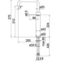 NOBILI Velis VE125158/3RTP Высокий смеситель для раковины (красное золото шлифованное)