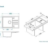 Alveus INTERMEZZO 1144966 Мойка для кухни 68*48 см (бежевый)