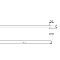NOFER Classic 09028.S Держатель для полотенца 600 мм (матовая нержавеющая сталь)