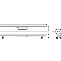 Hansgrohe RainDrain 56014180 Монтажный набор для внешней части душевого трапа 1000 мм