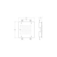 Ramon Soler Hydrotherapy REK300 Верхний душ 300*300 мм (нержавеющая сталь)