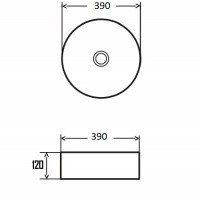 AQUAme AQM5012MW Раковина накладная Ø 355 мм (белый матовый)