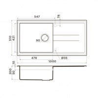 OMOIKIRI Tedori 100-EV 4993922 Мойка для кухни 100*51 см (эверест)