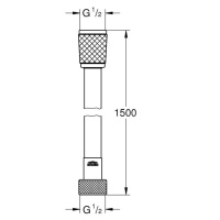 GROHE VitalioFlex Trend 287412432 Душевой шланг 1500 мм (матовый черный)