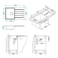 Alveus Line 1066750 Мойка для кухни 79*50 см (нержавеющая сталь)