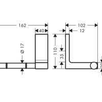 Axor Universal Rectangular 42656140 Держатель туалетной бумаги (шлифованная бронза)