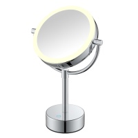 JAVA S-M221 Зеркало косметическое настольное с увеличением и подсветкой (хром)
