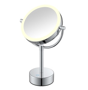 JAVA S-M221 Зеркало косметическое настольное с увеличением и подсветкой (хром)
