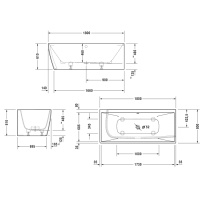 Duravit Vitrium 700428HD0000000 Ванна угловая 180*80 см - правый угол (светло-серый матовый)