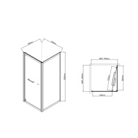 Vincea Stile VSS-2ST9090CLB-R Душевой уголок 900*900*2000 мм - правый (профиль чёрный матовый | витраж прозрачное стекло)
