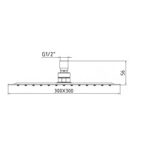 E.C.A. Shower Head 102145013EX Верхний душ 300*300 мм (хром)