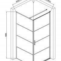 AQUAme AQM5215-RH-8 Душевой уголок 800*800*1950 мм (чёрный матовый)