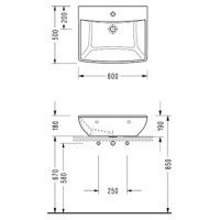 Serel Washbasin 2045 Раковина подвесная | накладная 60*50 см (белый)