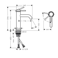 Hansgrohe Tecturis S EcoSmart+ 73312140 Смеситель для раковины (бронза шлифованная)