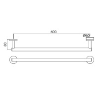 Jaquar Continental ACN-GRF-1111SM Держатель для полотенца 60 см (графит)