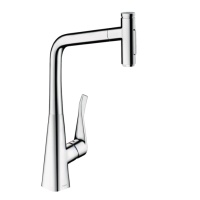 Hansgrohe Metris Select M71 73820000 Высокий смеситель для кухни с вытяжным изливом (хром)