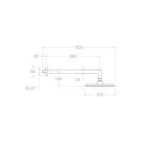 Ramon Soler BNRPK225 Верхний душ 225*225 мм - с настенным кронштейном (хром)